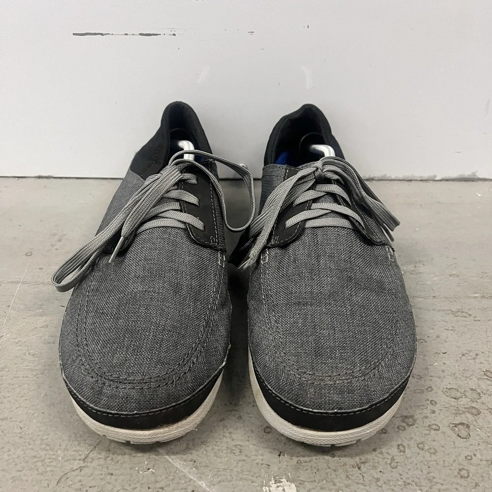 Crocs Men's Santa Cruz Lace-Up Loafers Gray Black Canvas Comfort Casual Shoes 13 - Picture 4 of 4